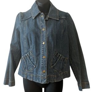 Ann Taylor The Loft Women's Denim Jeans Jacket Blazer Size 12p